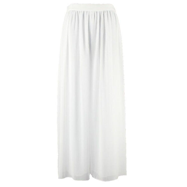 Saks Fifth Avenue NEW $100 12 x 29" White Flowy 2 Sheer Palazzo Poly Pant
