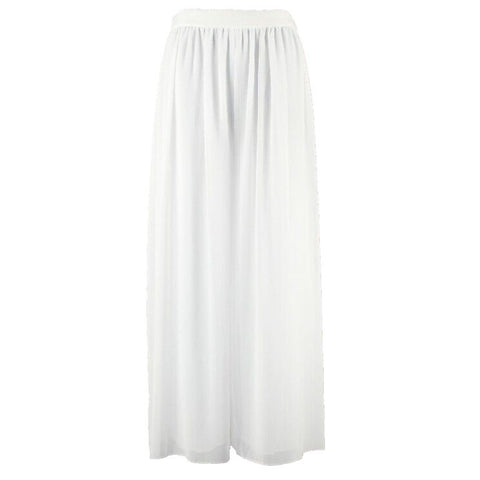 Saks Fifth Avenue NEW $100 12 x 29" White Flowy 2 Sheer Palazzo Poly Pant