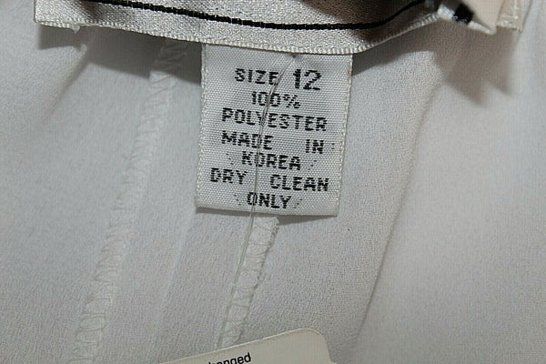 Saks Fifth Avenue NEW $100 12 x 29" White Flowy 2 Sheer Palazzo Poly Pant