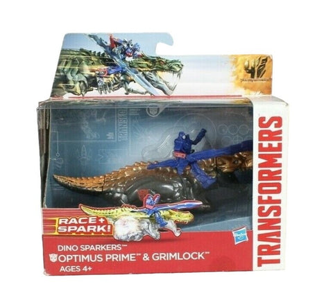 Hasbro Transformers Dino Sparkers Optimus Prime & Grimlock Figures