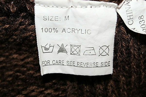 B B Jeans Sz M Brown Tan Silver Metallic Cowl Neck 100% Acrylic Sweater