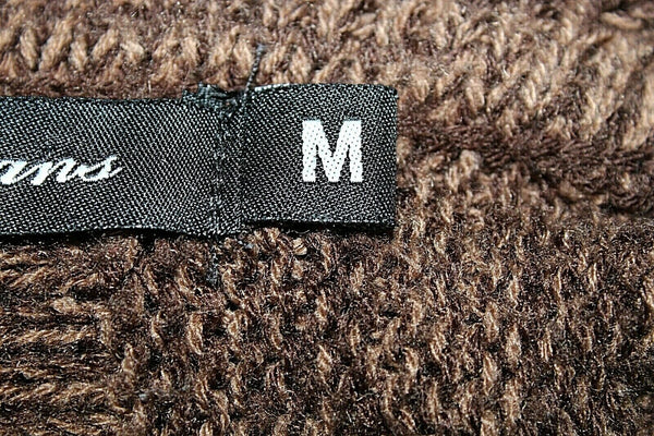 B B Jeans Sz M Brown Tan Silver Metallic Cowl Neck 100% Acrylic Sweater