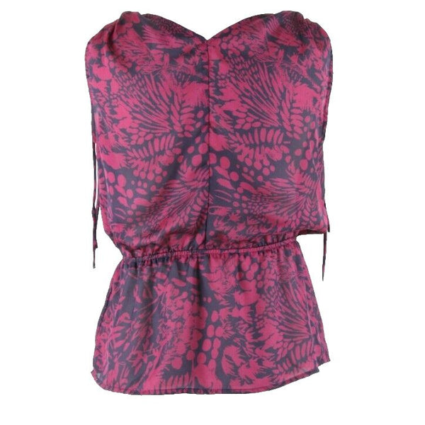 Banana Republic Sz PXS Magenta Purple Tie Shoulders 100% Polyester Top