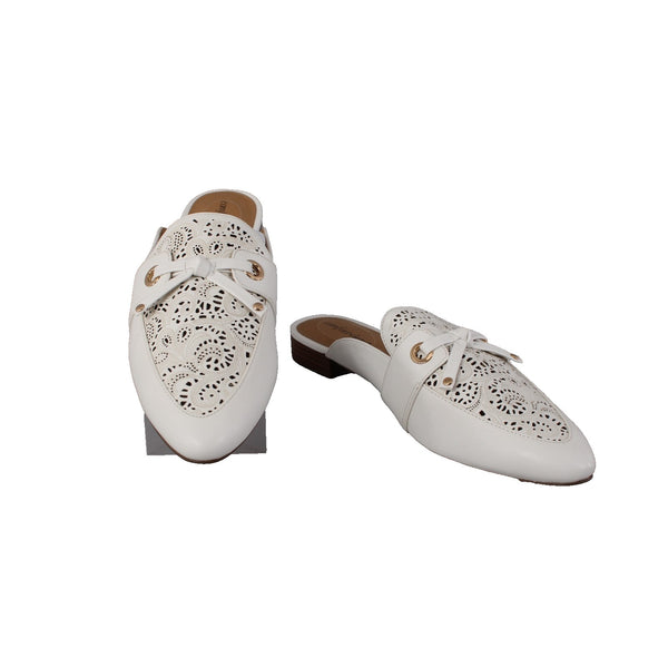 Comfort View Flats Sz 11 M White Gold Tan Slip On All Man Made Faux Leather Flat