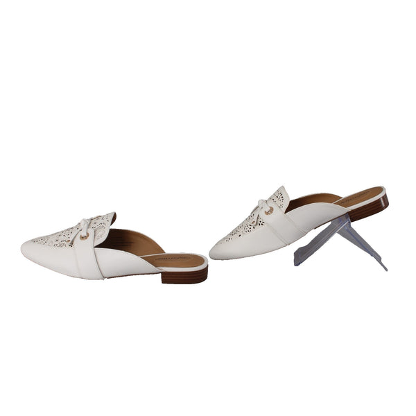 Comfort View Flats Sz 11 M White Gold Tan Slip On All Man Made Faux Leather Flat