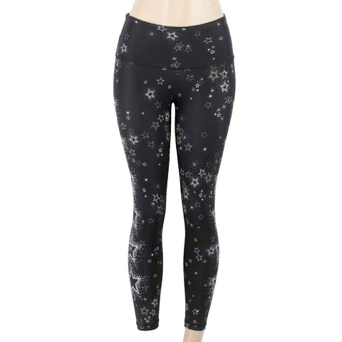 Victoria Sport Sz SP x 24 Black Multi Glitter Stars Polyamide Blend Active Pant