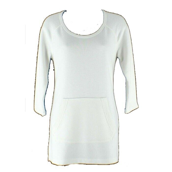 Sonoma Sz S Cream Side Vent Front Pocket French Terry Cotton Poly Tunic Top