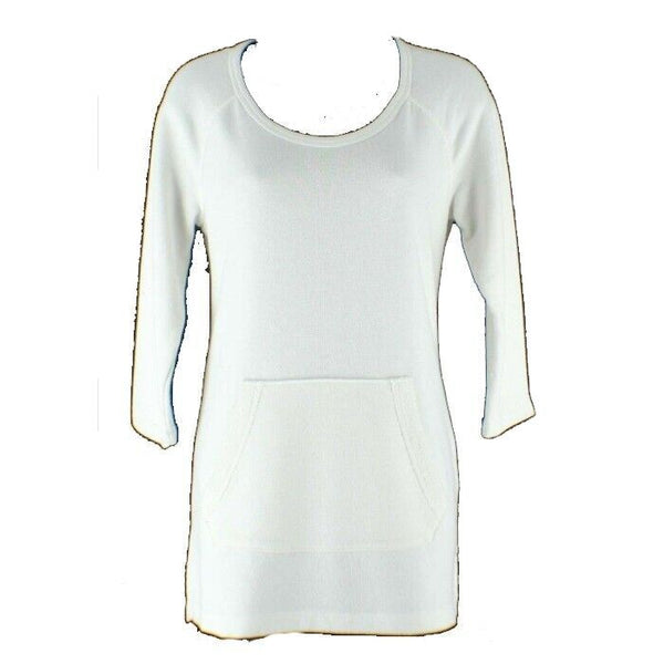 Sonoma Sz S Cream Side Vent Front Pocket French Terry Cotton Poly Tunic Top