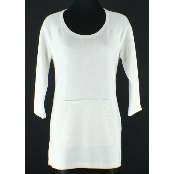 Sonoma Sz S Cream Side Vent Front Pocket French Terry Cotton Poly Tunic Top