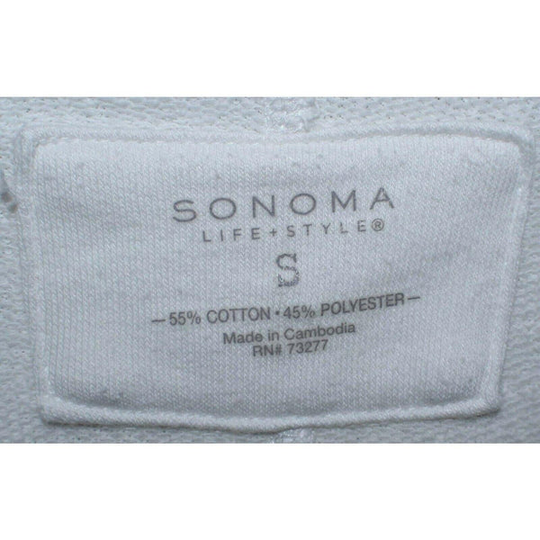 Sonoma Sz S Cream Side Vent Front Pocket French Terry Cotton Poly Tunic Top