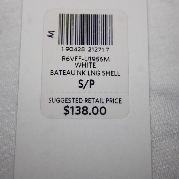 Eileen Fisher New $138 Bateau Sz S White U Neck Viscose Spandex Tank Top