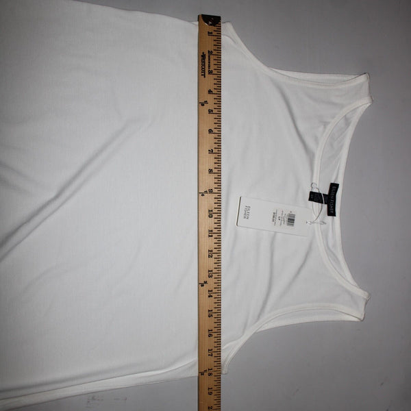 Eileen Fisher New $138 Bateau Sz S White U Neck Viscose Spandex Tank Top