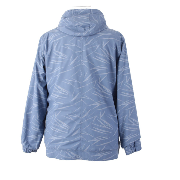 Weatherproof Jacket Sz XL Blue White Hooded Pockets Polyurethane Poly Jacket