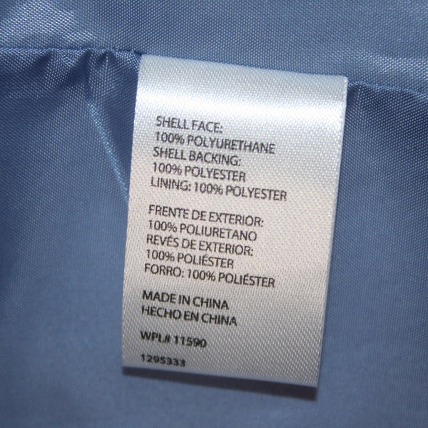 Weatherproof Jacket Sz XL Blue White Hooded Pockets Polyurethane Poly Jacket