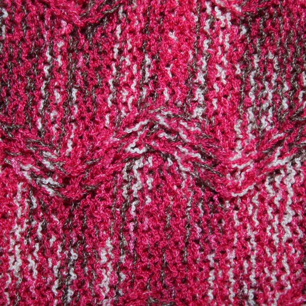 Vertigo Dress Sz M Pink White Multi Colored Open Knit Drawstring 100% Acrylic