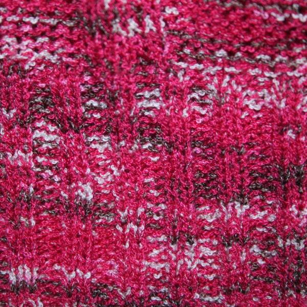 Vertigo Dress Sz M Pink White Multi Colored Open Knit Drawstring 100% Acrylic