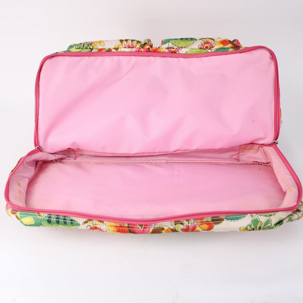 Oilily Purse 17 x 9 x 8 Pink Multi Color Floral Pockets Duffle AS IS Purse