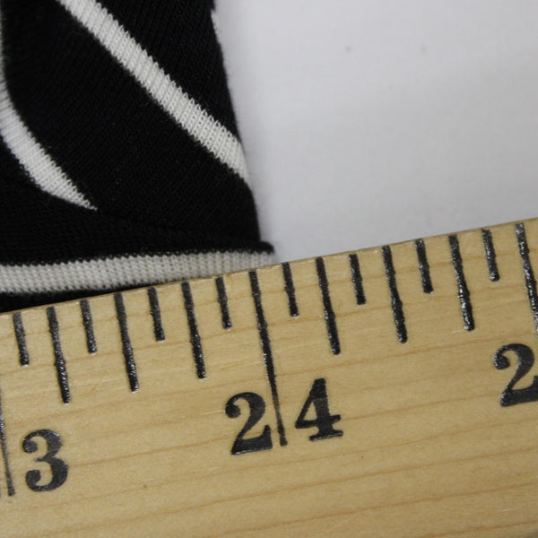 Cabi Sz S Black White Striped Round Neck Long Sleeve Rayon Spandex Top