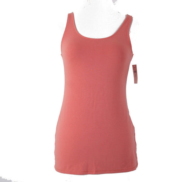 J Jill Top NEW $29 Long Perfect Tank Sz XS Petite Shrimp Pink Cotton Spandex Top