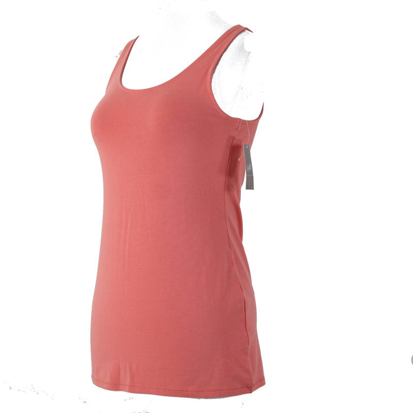 J Jill Top NEW $29 Long Perfect Tank Sz XS Petite Shrimp Pink Cotton Spandex Top