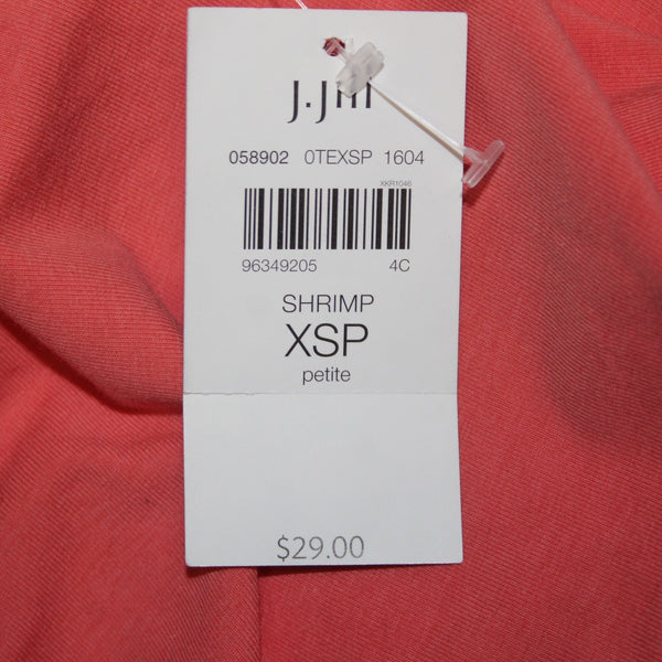 J Jill Top NEW $29 Long Perfect Tank Sz XS Petite Shrimp Pink Cotton Spandex Top
