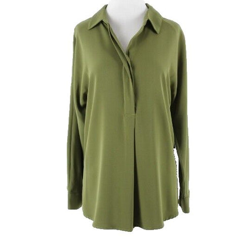 Catherine Malandrino NEW Sz S Olive Green 100% Polyester Pullover Top