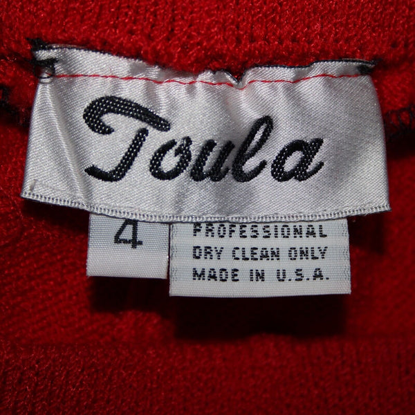 Toula Sz 4 x 30 Red Wool Mid Rise Santana Knit Capri AS IS Pant