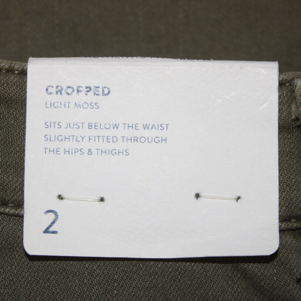 J Jill Capri Pant NEW $79 Denim Sz 2 x 27 Lt Moss Green Crop Cotton Capri Pant
