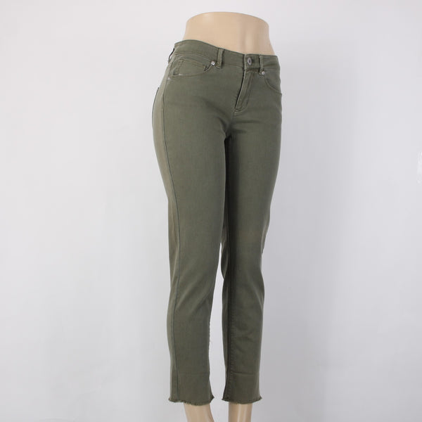 J Jill Capri Pant NEW $79 Denim Sz 2 x 27 Lt Moss Green Crop Cotton Capri Pant