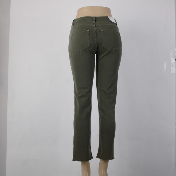 J Jill Capri Pant NEW $79 Denim Sz 2 x 27 Lt Moss Green Crop Cotton Capri Pant