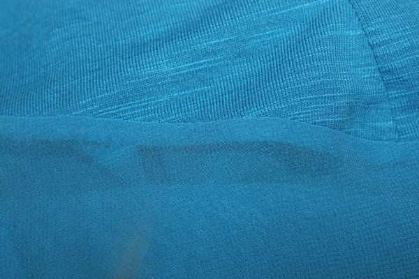 Adrienne Vittadini Sz S Aqua Blue Chiffon Accent Polyester Rayon Blend Top