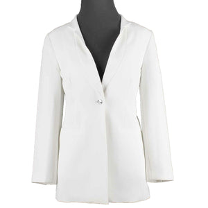 Chicos NEW $169 Black Label Sz 0P White Slim Polyester Spandex Blazer