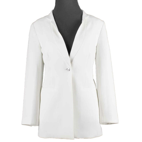 Chicos NEW $169 Black Label Sz 0P White Slim Polyester Spandex Blazer