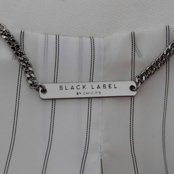 Chicos NEW $169 Black Label Sz 0P White Slim Polyester Spandex Blazer