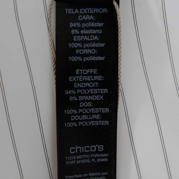 Chicos NEW $169 Black Label Sz 0P White Slim Polyester Spandex Blazer