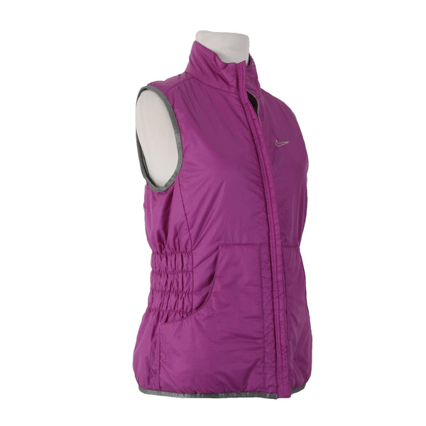 Nike Golf Vest Sz S Purple Gray Reversible Pockets Collared 100% Polyester Vest