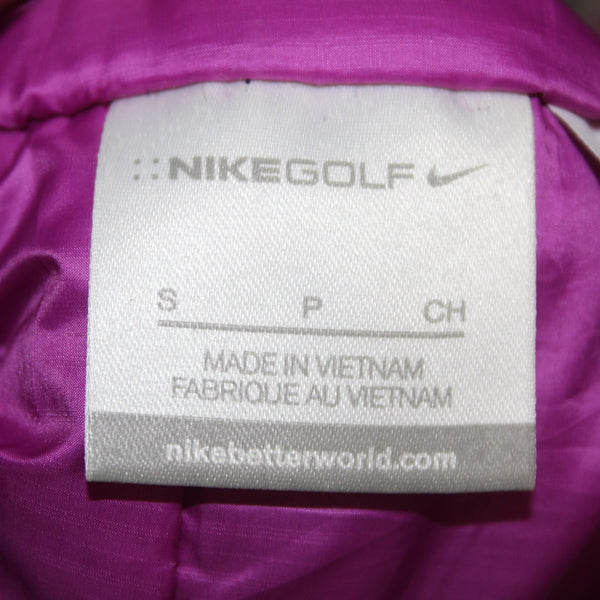 Nike Golf Vest Sz S Purple Gray Reversible Pockets Collared 100% Polyester Vest