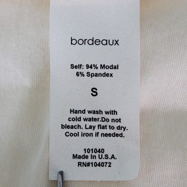 Bordeaux NEW $30 Sz S Cream White Scoop Neck Flowy Modal Spandex Top