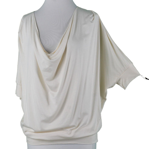 Bordeaux NEW $30 Sz S Cream White Scoop Neck Flowy Modal Spandex Top