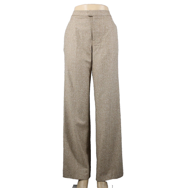 Ellen Tracy NEW $179 Sz 8 x 32 Palomino Tan Cream Pockets Wool Alpaca Silk Pant