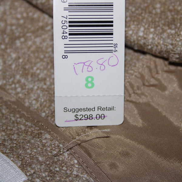 Ellen Tracy NEW $179 Sz 8 x 32 Palomino Tan Cream Pockets Wool Alpaca Silk Pant
