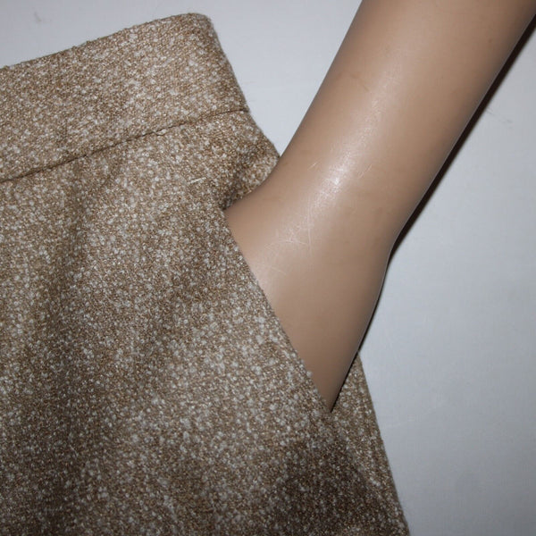 Ellen Tracy NEW $179 Sz 8 x 32 Palomino Tan Cream Pockets Wool Alpaca Silk Pant