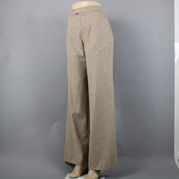 Ellen Tracy NEW $179 Sz 8 x 32 Palomino Tan Cream Pockets Wool Alpaca Silk Pant
