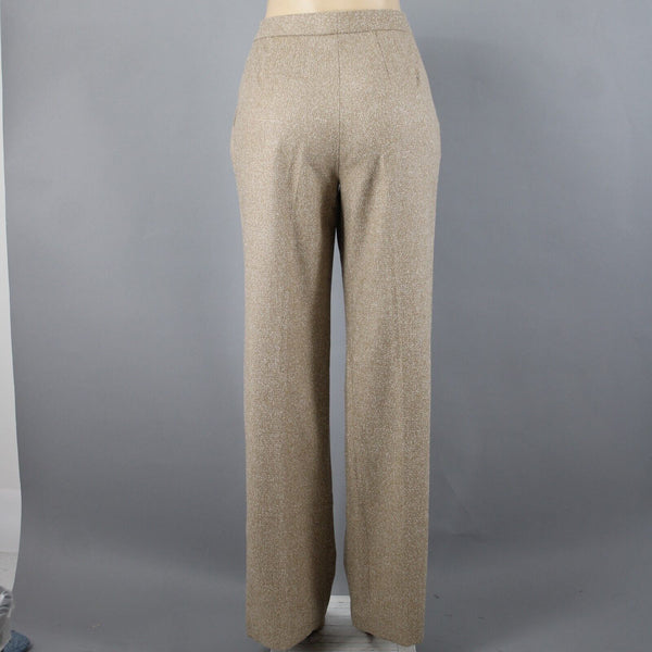 Ellen Tracy NEW $179 Sz 8 x 32 Palomino Tan Cream Pockets Wool Alpaca Silk Pant