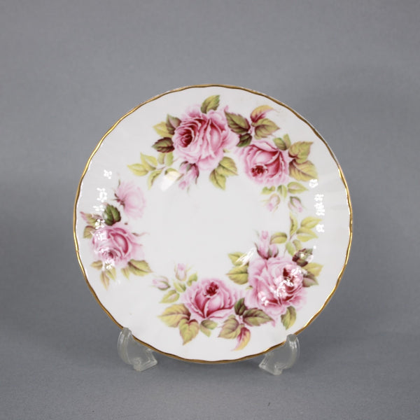 Duchess Teacup Saucer Pink Rose Pattern Fluted Gold Trim Teacup w Saucer Set