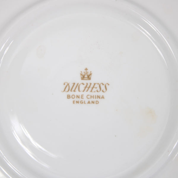 Duchess Teacup Saucer Pink Rose Pattern Fluted Gold Trim Teacup w Saucer Set