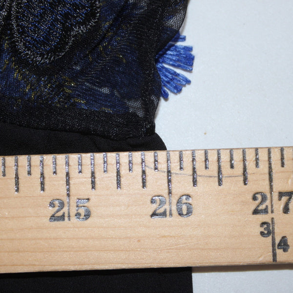 Joseph Ribkoff Top Sz 18 Black Multi Colored Layered Embroidered 100% Poly Top