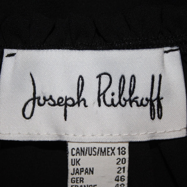 Joseph Ribkoff Top Sz 18 Black Multi Colored Layered Embroidered 100% Poly Top