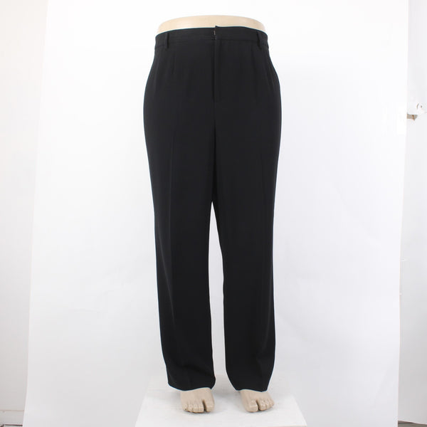 Ellen Tracy Pant NEW $258 Sz 18 x 30 Black Straight No Pockets Acetate Poly Pant