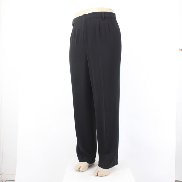 Ellen Tracy Pant NEW $258 Sz 18 x 30 Black Straight No Pockets Acetate Poly Pant